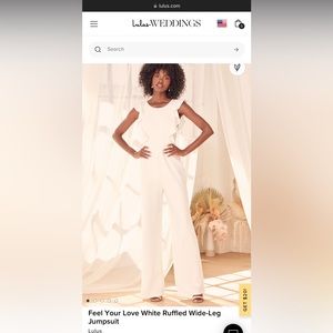 Wide legged Lulus bridal jumpsuit, size M.